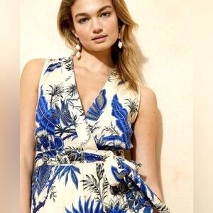 Banana Republic Stampa Blue Floral Mini Dress - Size Medium